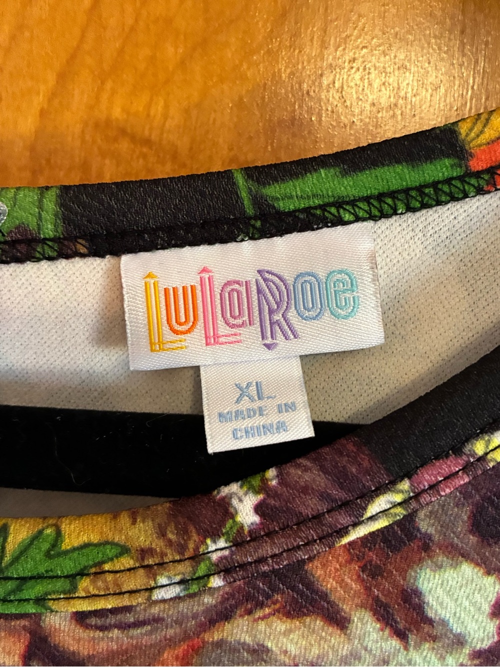 LuLaRoe Black Floral Maxi Dress - Multicolor Blooms - Picture 3 of 3